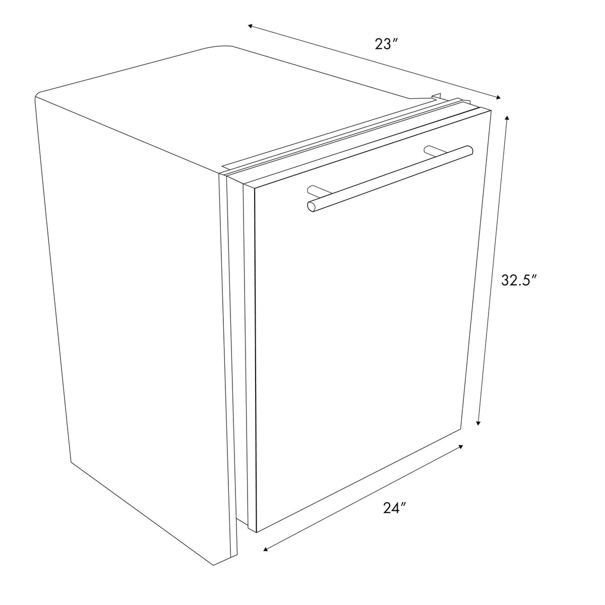 ZLINE 24 in. Top Control Dishwasher with Stainless Steel Tub and Modern Style Handle, 52dBa (DW-24)