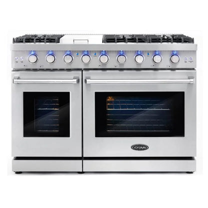 Cosmo 48 in. Range & Hood & Dishwasher & Wine Cooler & Fridge & Microwave Set