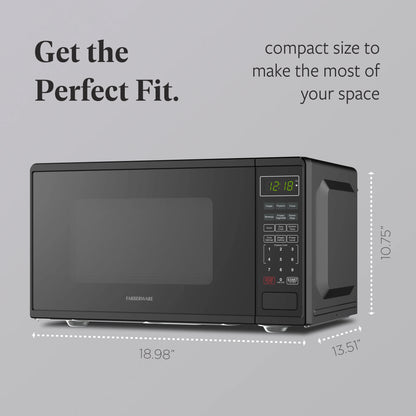 Farberware Countertop Microwave Ov 1100 Watts, 2.2 cu ft - Smart Sensor With LED Lighting and Child Lock - Perfect for Apartments and Dorms - Easy Clean Black Interior, Stainless Steel