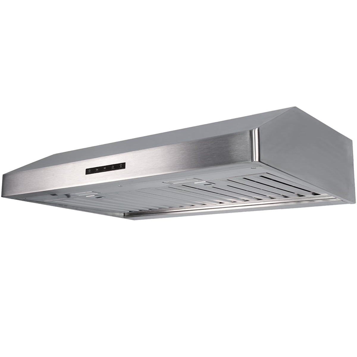 Pacific Economy Pro Under Cabinet Ducted Range Hood 30 inch - 850 CFM 3-Speed Powerful Kitchen Vent Hood - Electric Stainless Steel - Ultra Quiet, Glass Touch Control, 6W LED Lights PR6830AS