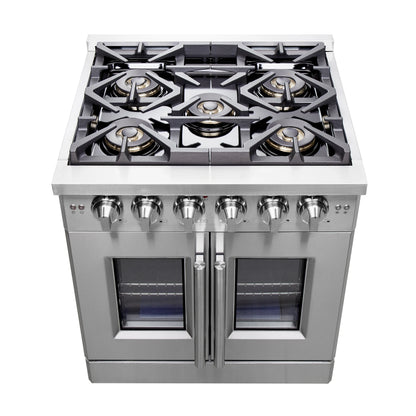 FORNO Capriasca 30" Freestanding French Door Gas Range
