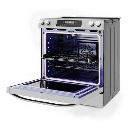 Midea 30-In Slide-In Electric Range with Wi-Fi Connectivity and Fan Convection, Stainless Steel,  MES30S2AST