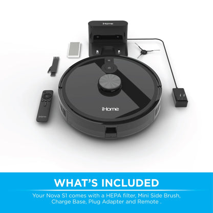 iHome AutoVac Nova S1 Robot Vacuum with LIDAR Navigation, 150 Min Runtime, 2700pa Suction, New