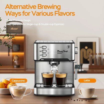 20 Bar Espresso Machine with Milk Frother, Single & Double Shot, ESE Pod Compatible, Removable Water Tank for Cappuccino, Latte, & Machiato for Home Barista