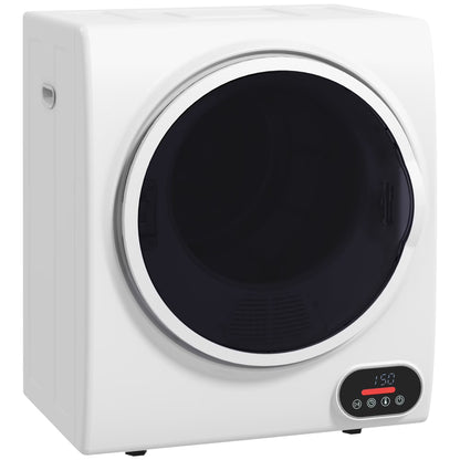 Portable Clothes Dryer, 120V 850W Compact Laundry Dryer With Intelligent Drying, 1.5 Cu.Ft Stainless Steel Drum, Front Load Electric Dryer For Apartments, Dorms, Rvs, White