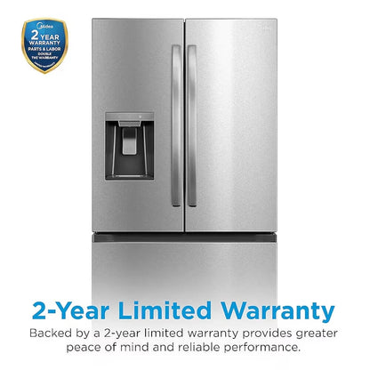 MIDEA 29 CF 3-Door French Door, Dual Ice Maker, Water and Ice Dispenser, ESTAR