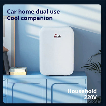 6L Mini Fridge for Bedroom - Car, Office Desk & College Dorm Room - 12v Portable Cooler & Warmer for Food, Drinks, Skincare, Beauty & Makeup - AC/DC Small Refrigerator Red