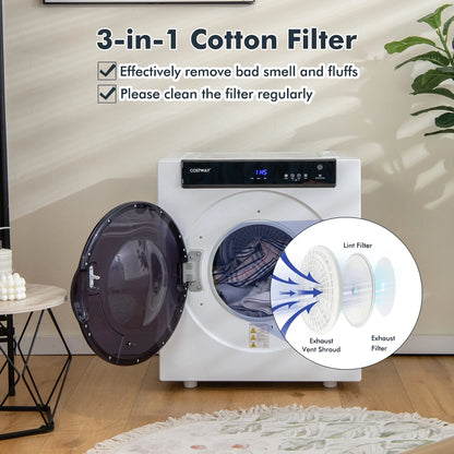 Costway 1400W Electric Tumble Compact Laundry Dryer Stainless Steel Tub 8.8lbs /2.6cu.ft