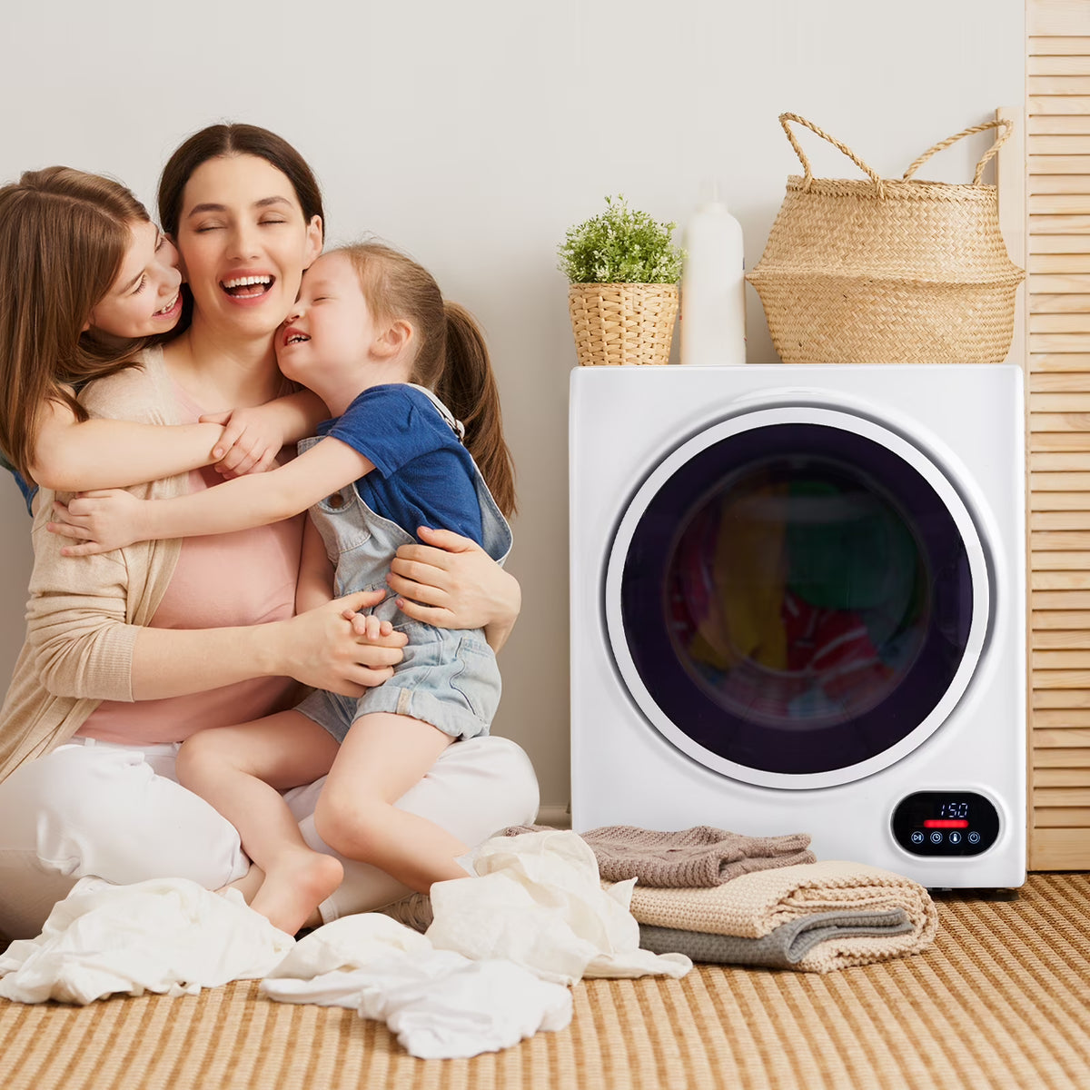 GYJ28-88-E Compact portable Household clothes Dryer 1.5CUFT Drum Dryer with LED display -White 120V 2.5KG