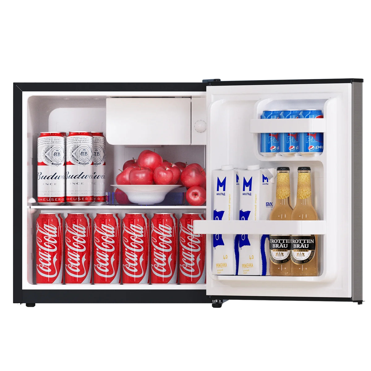 (3 pack) Frestec 1.7 Cu ft Single Door Mini Fridge , grey, New, VOK-17-3PSS
