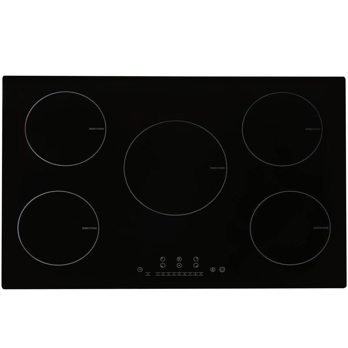 KFFKFF Electric Range, 5 Elements, 30'' Built-in Induction Cooking Surface, 9200W, 9 Power Settings, LED Display, Safety Lock & Heat Guard
