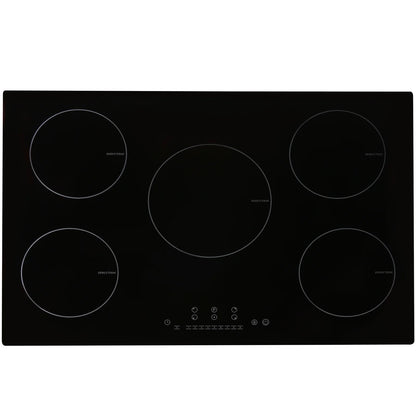 KFFKFF Electric Range, 5 Elements, 30'' Built-in Induction Cooking Surface, 9200W, 9 Power Settings, LED Display, Safety Lock & Heat Guard