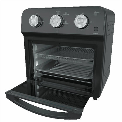 12.5 Quart Air Fryer Convection Toaster Oven, 1500W, 4 Cooking Modes, 7-in-1 Multifunction with Roast, Bake, Grill, Broil, Toast, Dehydrate, Defrost, Stainless Steel, Black