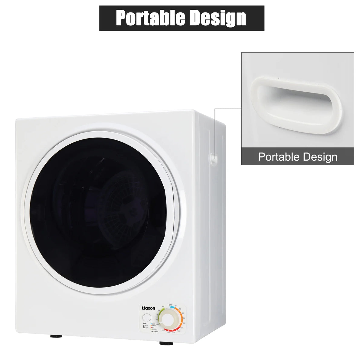Ktaxon 1.6 cu. ft. Compact Electric Dryer, White