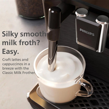Philips 1200 Fully Automatic Espresso Machine with Milk Frother, Black