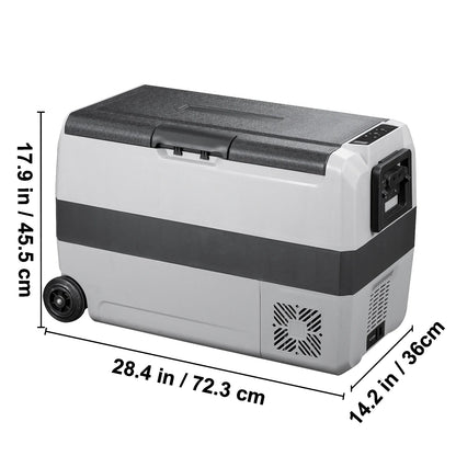 VEVOR Car Refrigerator 48Qt, Dual Zone Car Fridge Freezer12/24V DC & 110-240V AC Electric Compressor Cooler for Truck Vehicle RV