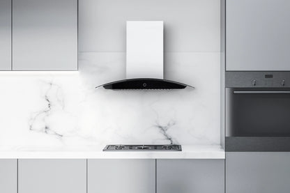 Hauslane|Chef Series WM-639 30-inch Wall Mounted Range Hood | Contemporary Design Professional Suction | Dishwasher Safe Baffle Filters, 3 Speed Settings, Touch Control Panel
