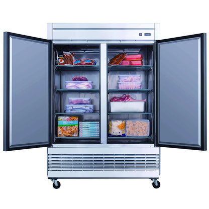 D55F 2-Door Commercial Freezer in Stainless Steel