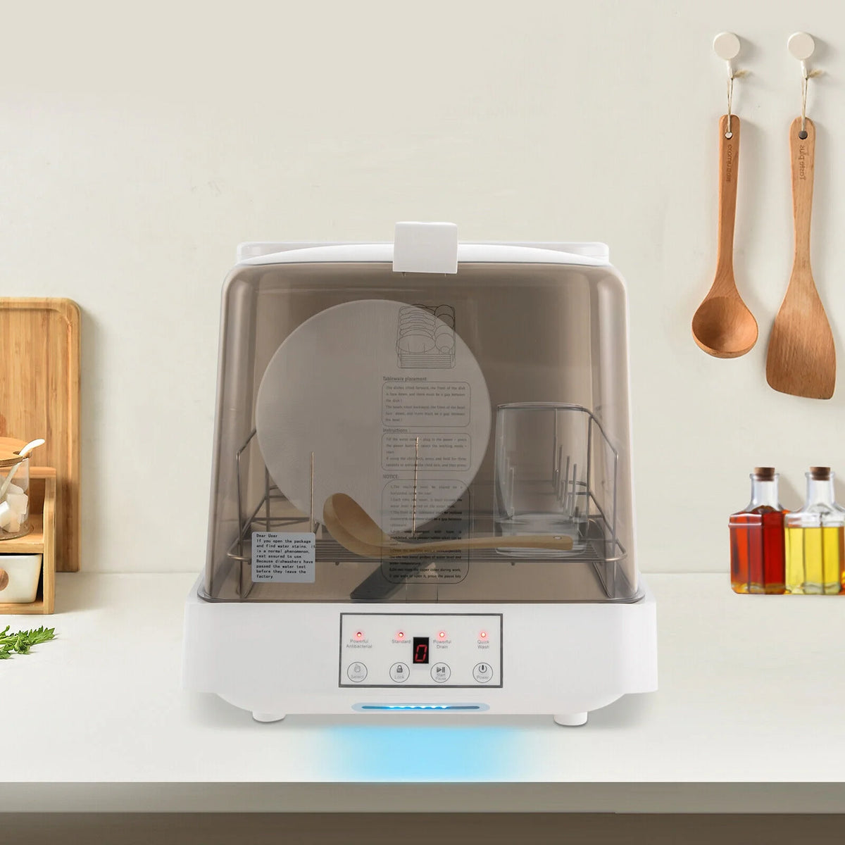 Portable Mini Dishwasher Countertop Dish Washing Machine W/ Washing Programs