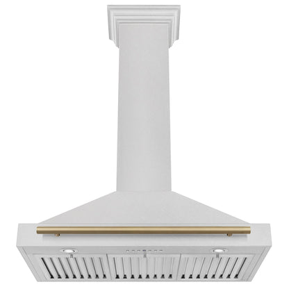 ZLINE 36 ZLINE Autograph Edition DuraSnow Stainless Steel Range Hood with DuraSnow and Gold Handle (KB4SNZ-36-G)