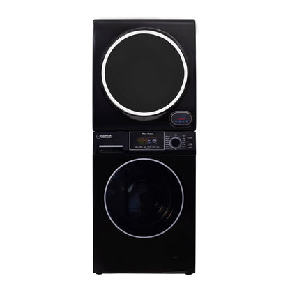 Equator 110V 1.6 cf Washer w/ Pet Cycle & 110V 3.5cf Vented Digital Sensor Dryer in Black