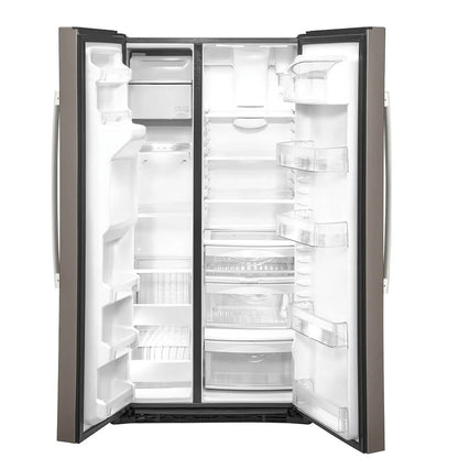 GE 36 Inch Counter Depth Freestanding Side by Side Refrigerator-Slate (GZS22IMNES)