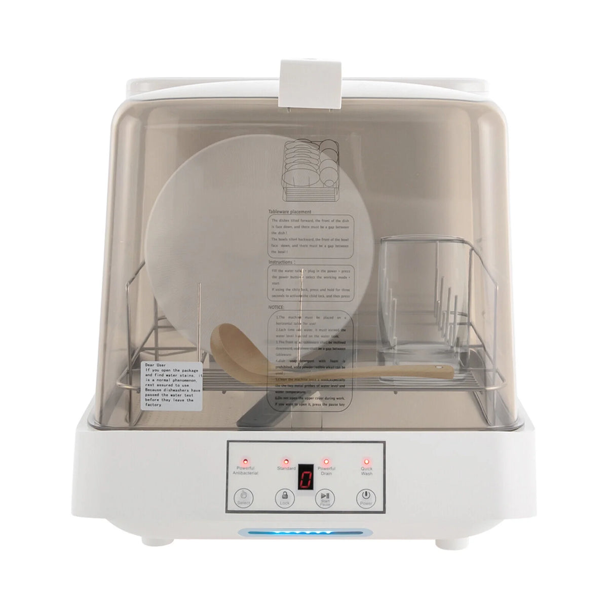 TFCFL 800W Portable Mini Dishwasher Countertop Dish Washing Machine w/ Washing Programs