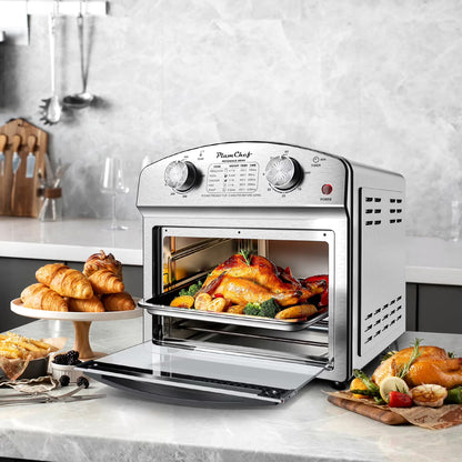 12.5QT 7-in-1 Convection Toaster Oven 1500W, Stainless Steel with 5 Presets �C Bake, Roast, Grill, Broil & Toast