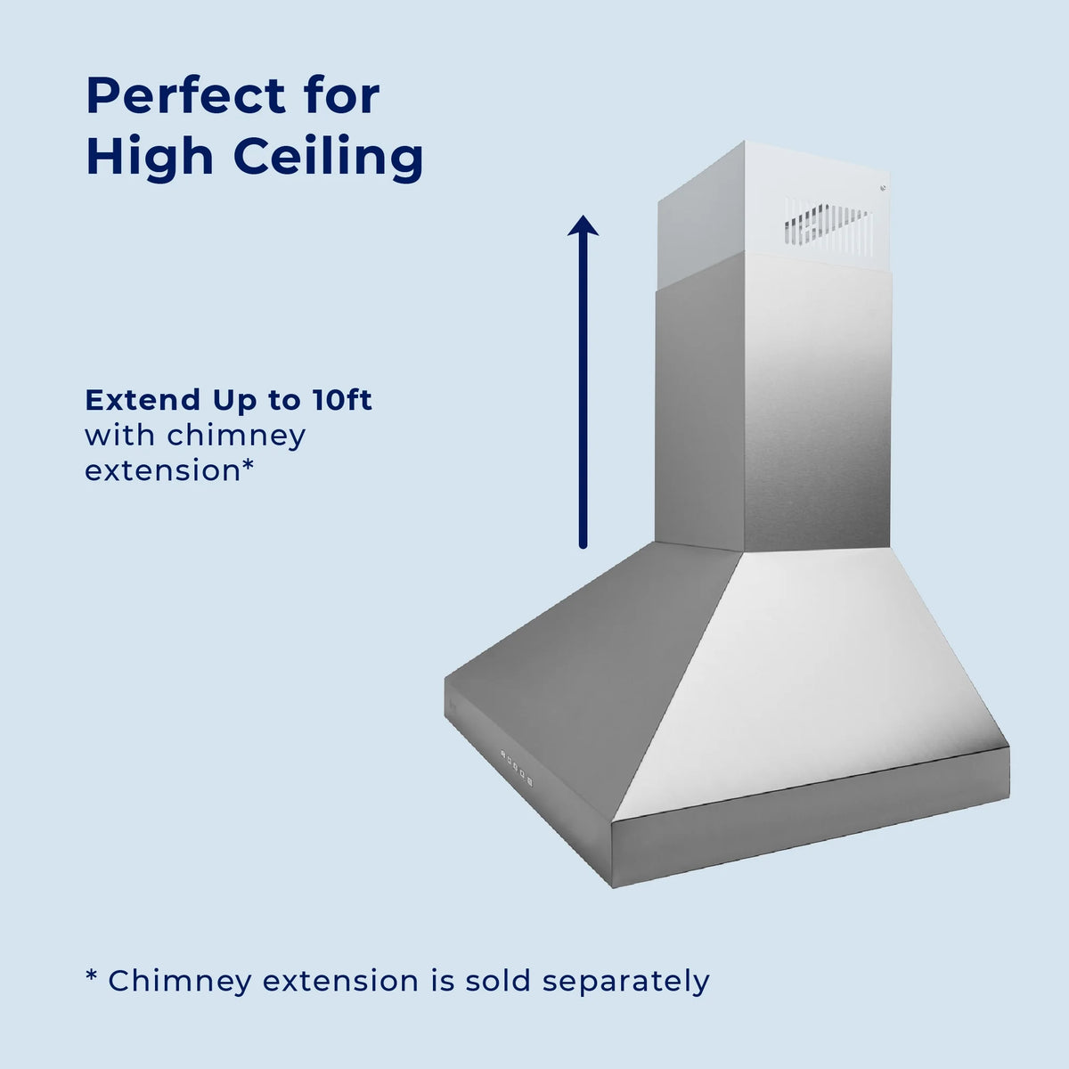 Hauslane Chef Series PRO Model WM-530 36" Wall Mount Chimney Range Hood 120 Volts Ducted or Ductless in Stainless Steel