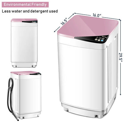 Full-Automatic Washing Machine 7.7 lbs Washer/Spinner Germicidal UV Light Pink