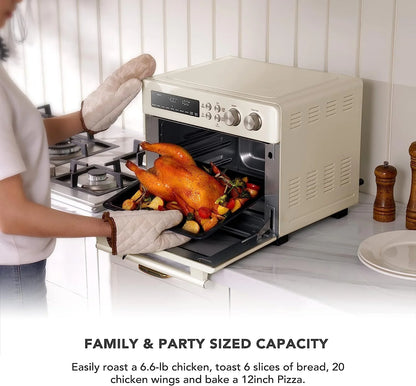 VAL CUCINA 10-IN-1 AIR FRYER TOASTER OVEN -  BRUSHED STAINLESS STEEL