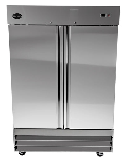 Heavy Duty Commercial 47 cu ft Solid Stainless Steel Reach-In Freezer (2 Door)