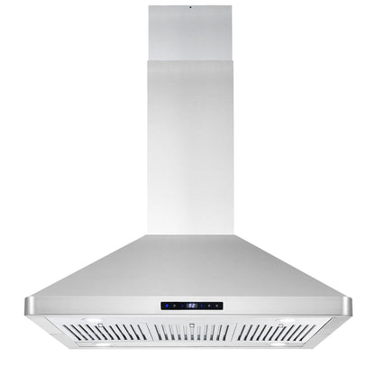 Cosmo 4 Piece Kitchen Appliance Packages with 36" Freestanding 220/240V Dual Fuel Range 36" Island Range Hood 24" Built-in Integrated Dishwasher & French Door Refrigerator Kitchen Appliance Bundles
