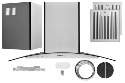 Hauslane WM-600SS-30 30 in. Convertible Stainless Steel Wall-Mounted Range Hood with Charcoal Filter