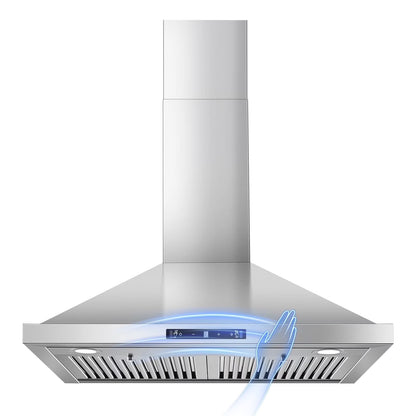 30 inch New Stainless Wall Mount Range Hood Kitchen Stove Exhaust Vent 3-Speed Fan 120V with Led Bulb