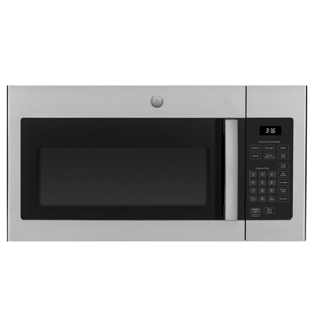 GE JVM3160RFSS 30 Over-the-Range Microwave Oven with 1.6 cu. ft. Capacity 2-Speed 300 CFM Venting in Stainless Steel