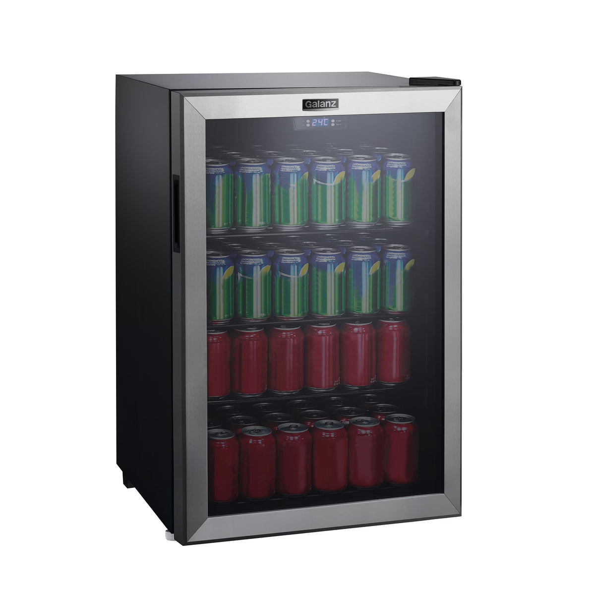 Galanz 4.5 Cu ft 152 Can Beverage Center Mini Fridge, Stainless Steel, New