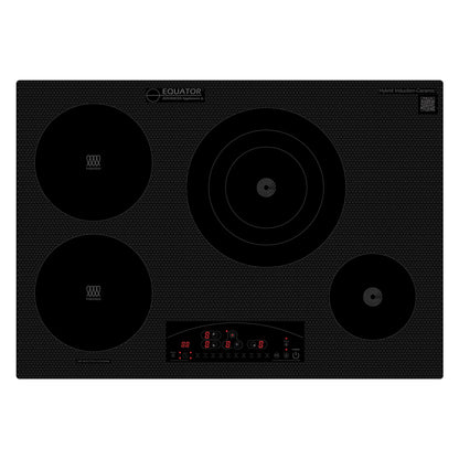 Equator 30" Electric Hybrid CERAMIC-INDUCTION 4 Burner Cooktop 9 Power 220V