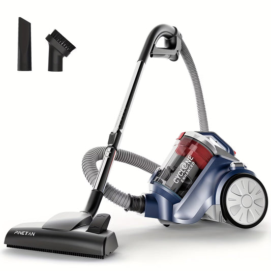 [HEPA Vacuum Cleaner] PINETAN Bagless Canister Vacuum Cleaner EasyPeasy, HEPA Filter, Auto Cord Rewind, Accessory Holder