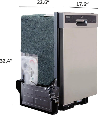 Energy Star 18" Built-In Dishwasher w/Heated Drying - Stainless