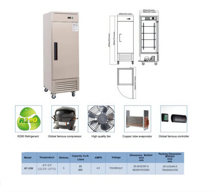 DURING D-KF-27B 27" Commercial Reach-in Freezer, 23 Cu.ft Stainless Steel