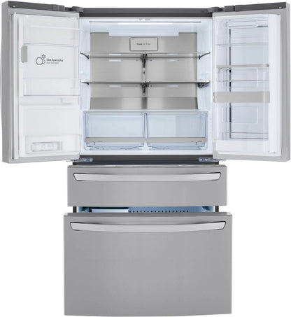 Lg Lrmvs3006 36" Wide 29.5 Cu. Ft. Energy Star Rated French Door Refrigerator - PrintProof