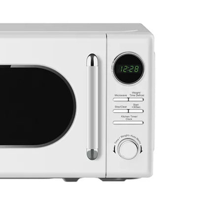 Open Box Magic Chef 0.7 Cubic Feet 700 Watt Retro Countertop Microwave, White