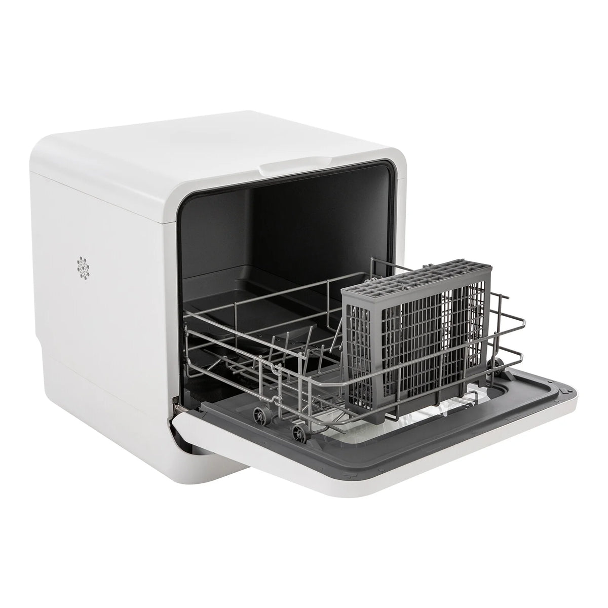 Modern Rectangular Portable Compact Countertop Mini Dishwasher with Water Tank Leak-Proof Air Dry White 120V 785W 17.32*16.25*16.69in for Apartments, Snack Bars, Dorms