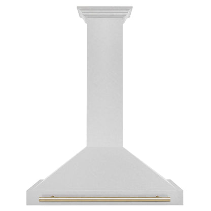 ZLINE 36 ZLINE Autograph Edition DuraSnow Stainless Steel Range Hood with DuraSnow and Gold Handle (KB4SNZ-36-G)