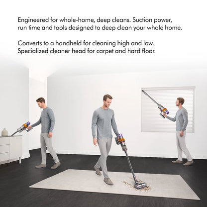 Restored Premium Dyson V15 Detect Total Clean Extra Cordless Vacuum | Yellow/Nickel (Refurbished)