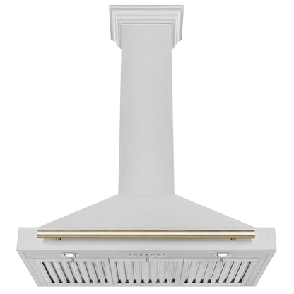ZLINE 36 ZLINE Autograph Edition DuraSnow Stainless Steel Range Hood with DuraSnow and Gold Handle (KB4SNZ-36-G)