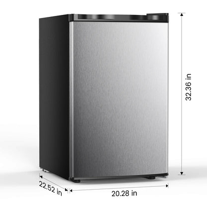 Moifoi 3.0 Cu.ft Upright Freezer, Reversible Single Door Vertical Freezers w/ Removable Shelf, Energy Saving, Silver
