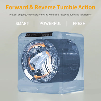 VINGLI Portable Clothes Dryer 3.5 Cu.Ft 1300W White Electric Tumble Dryer