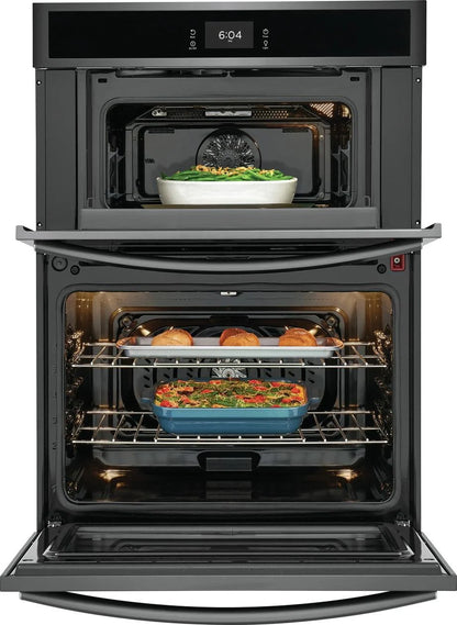 Frigidaire Gallery GCWM3067AD 30 inch Black Stainless Wall Oven and Microwave Combination